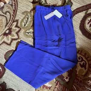 JONES NEW YORK Size 22W 100% Silk Cornflower Blue  Pull-On Pant Loose $155 NEW